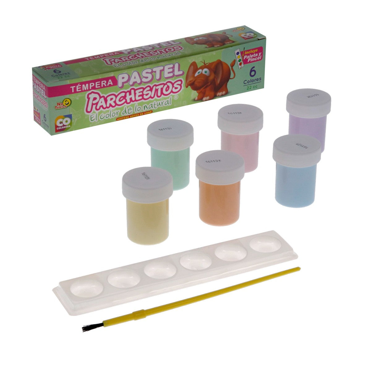 TEMPERA PARCHESITOS PASTEL CJ * 6