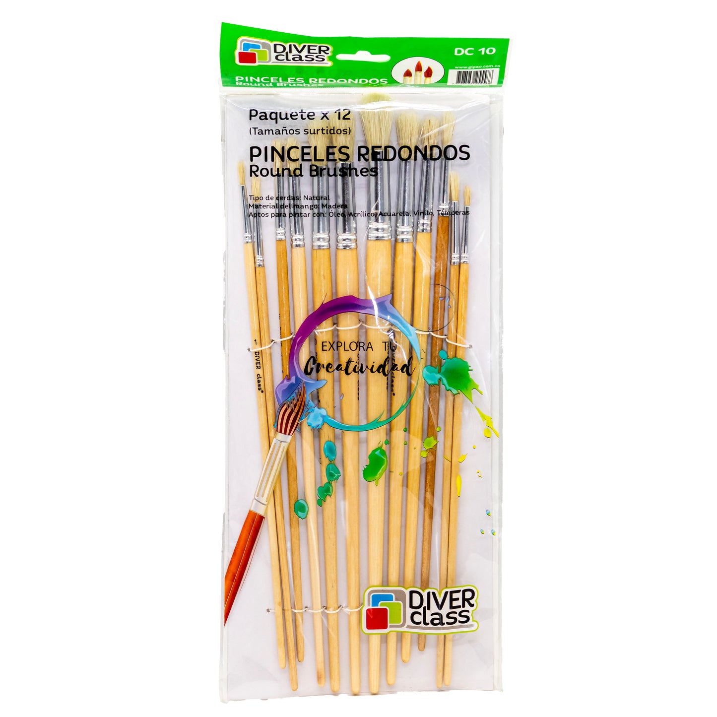 PINCEL DIVERCLASS ESTUCHE * 12 SURTIDO DC10 DC11