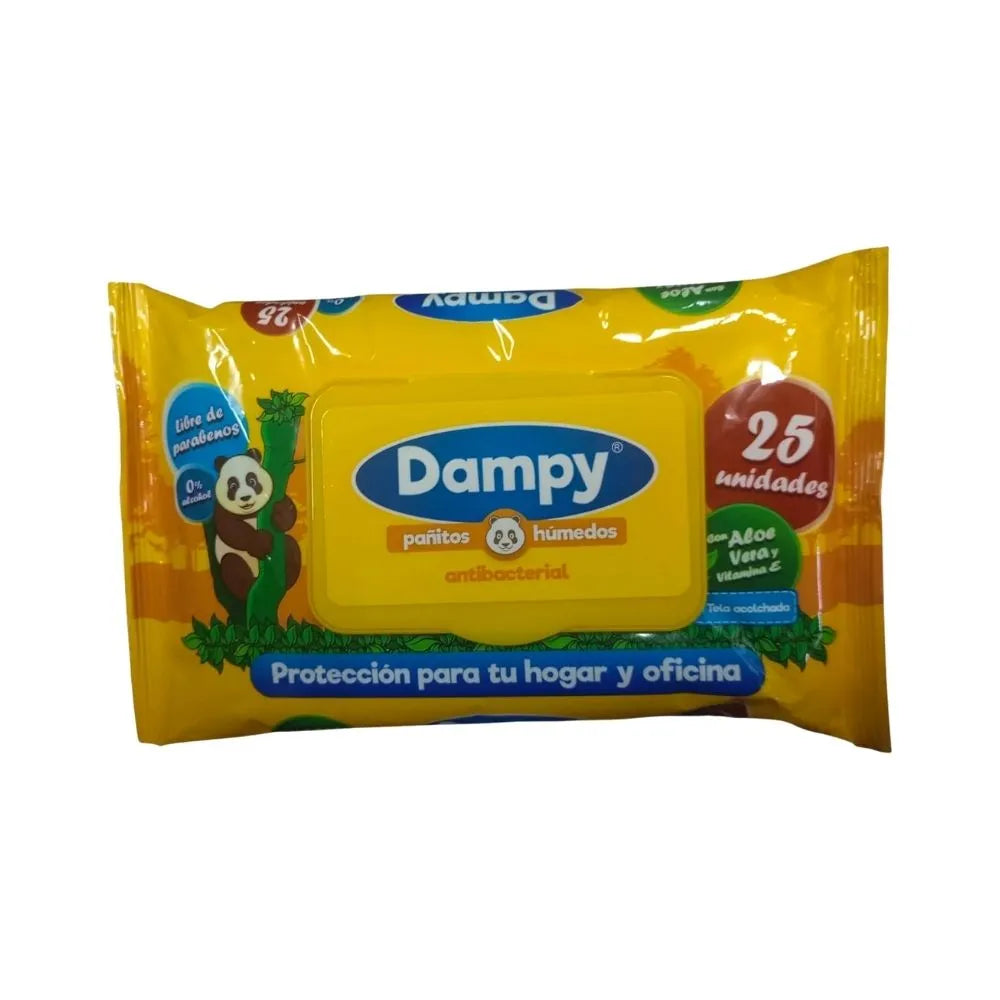 PAÑITOS DAMPY AMARILLOS X 25