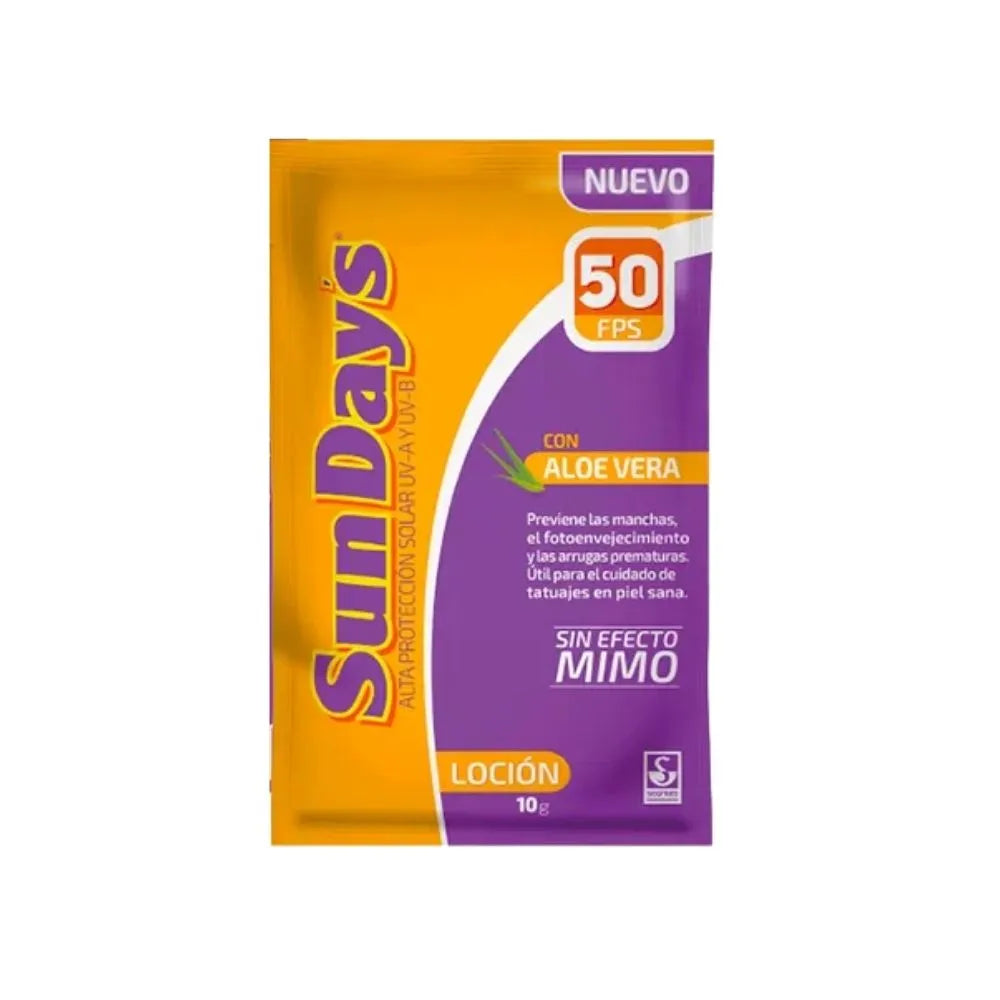 BLOQUEADOR SUNDAYS SPF 50 SOBRES 10 G