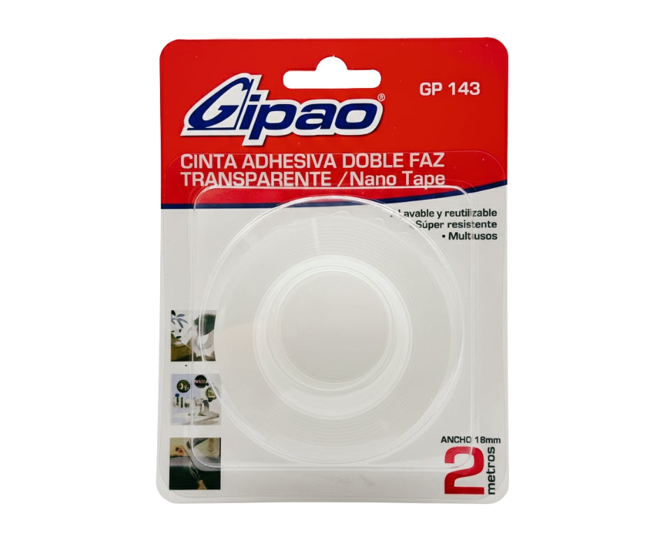 CINTA GIPAO DOBLE FAX TRANSPARENTE NANO GEL GP143