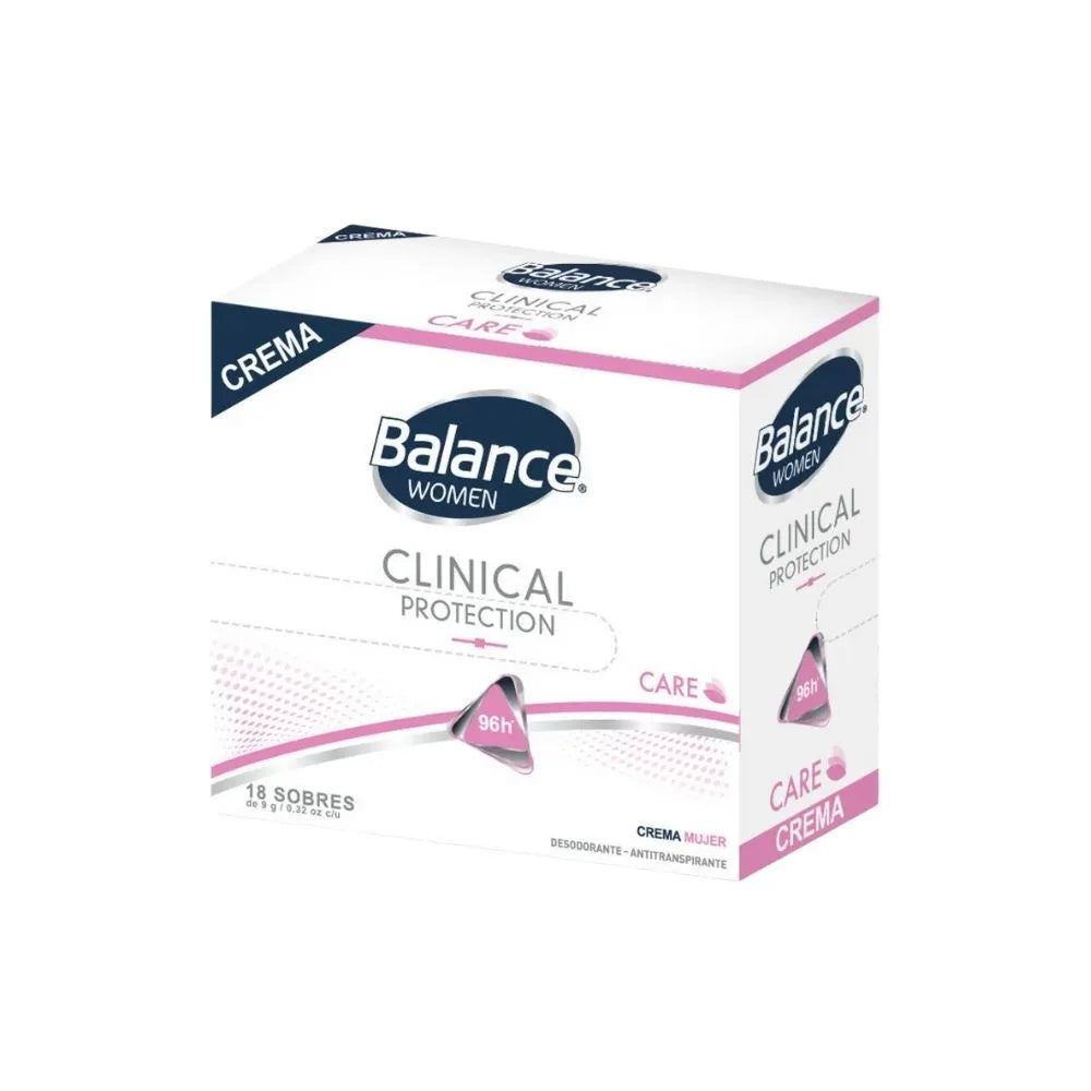 DESODORANTE BALANCE CLINICAL CREMA DAMA SOBRES CAJA X18