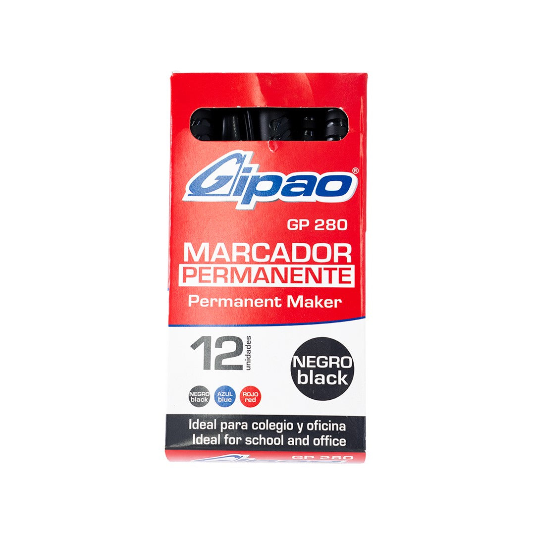 MARCADOR GIPAO PERMANENTE NEGRO GP280
