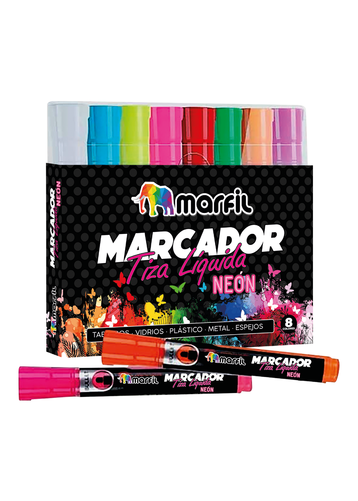 MARCADOR MARFIL TIZA LIQUIDA NEON ESTUCHE * 8