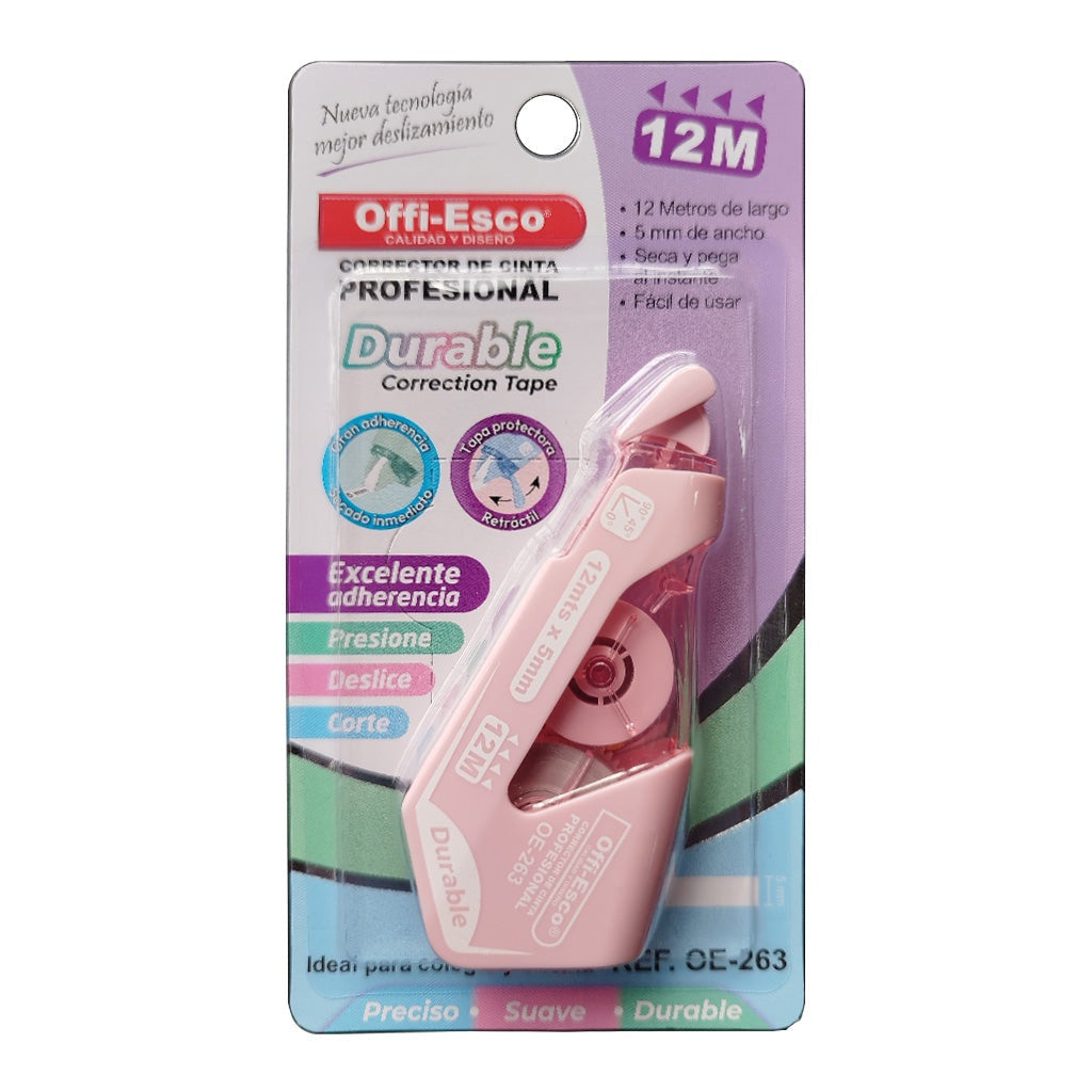 CORRECTOR CINTA OFFI-ESCO 12 MT PASTEL 0E263