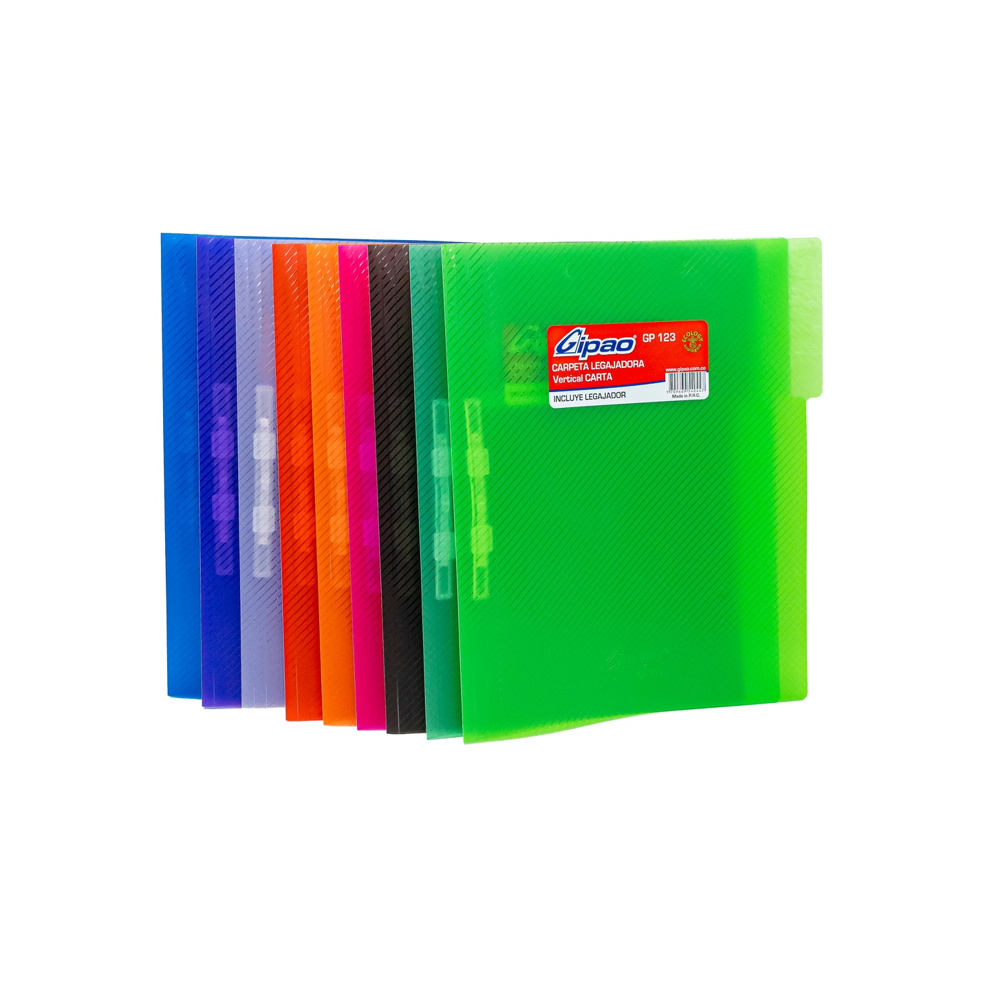 CARPETA LEGAJADORA VERTICAL CARTA PLASTICA GIPAO GP123