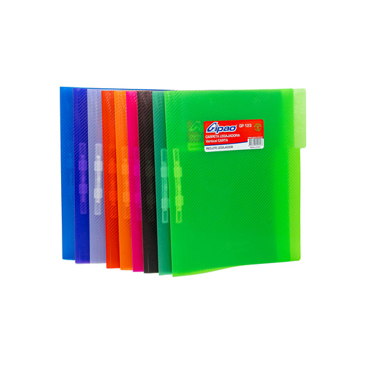 CARPETA LEGAJADORA VERTICAL CARTA PLASTICA GIPAO GP123