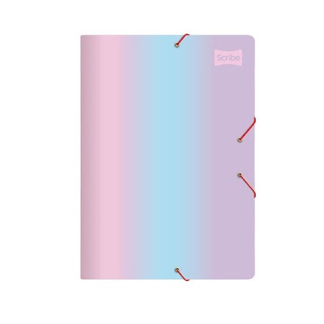 CARPETA SCRIBE PLASTICA RESORTE PASTEL CARTA