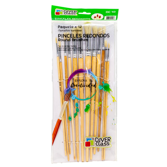 PINCEL DIVERCLASS ESTUCHE * 12 SURTIDO  DC10 DC11