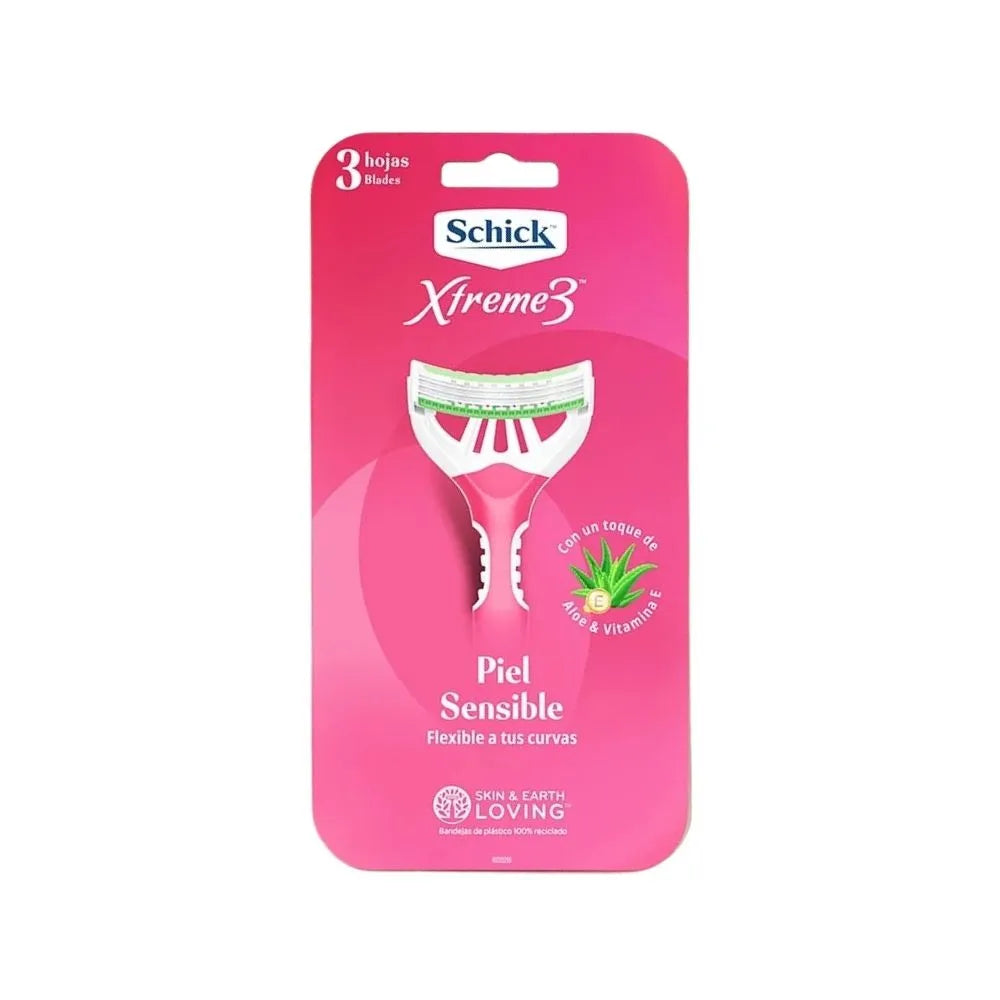 MÁQUINA PARA AFEITAR SCHICK XTREME 3 HOJAS ROSADA