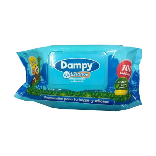 PAÑITOS HÚMEDOS DAMPY AZUL X 100 UNIDADES