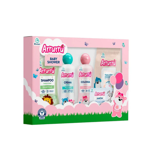 ESTUCHE ARRURRÚ BABY SHOWER ROSADO