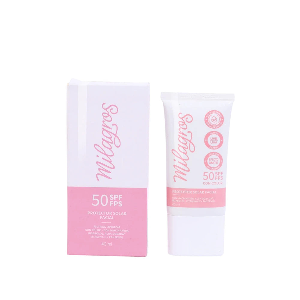 BLOQUEADOR SOLAR CON COLOR MILAGROS SPF50 40 ML