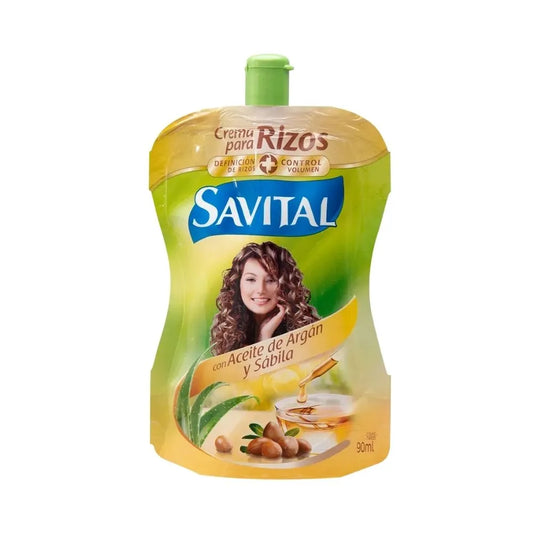 CREMA PARA RIZOS CON ACEITE DE ARGÁN Y SÁBILA SAVITAL 90 ML