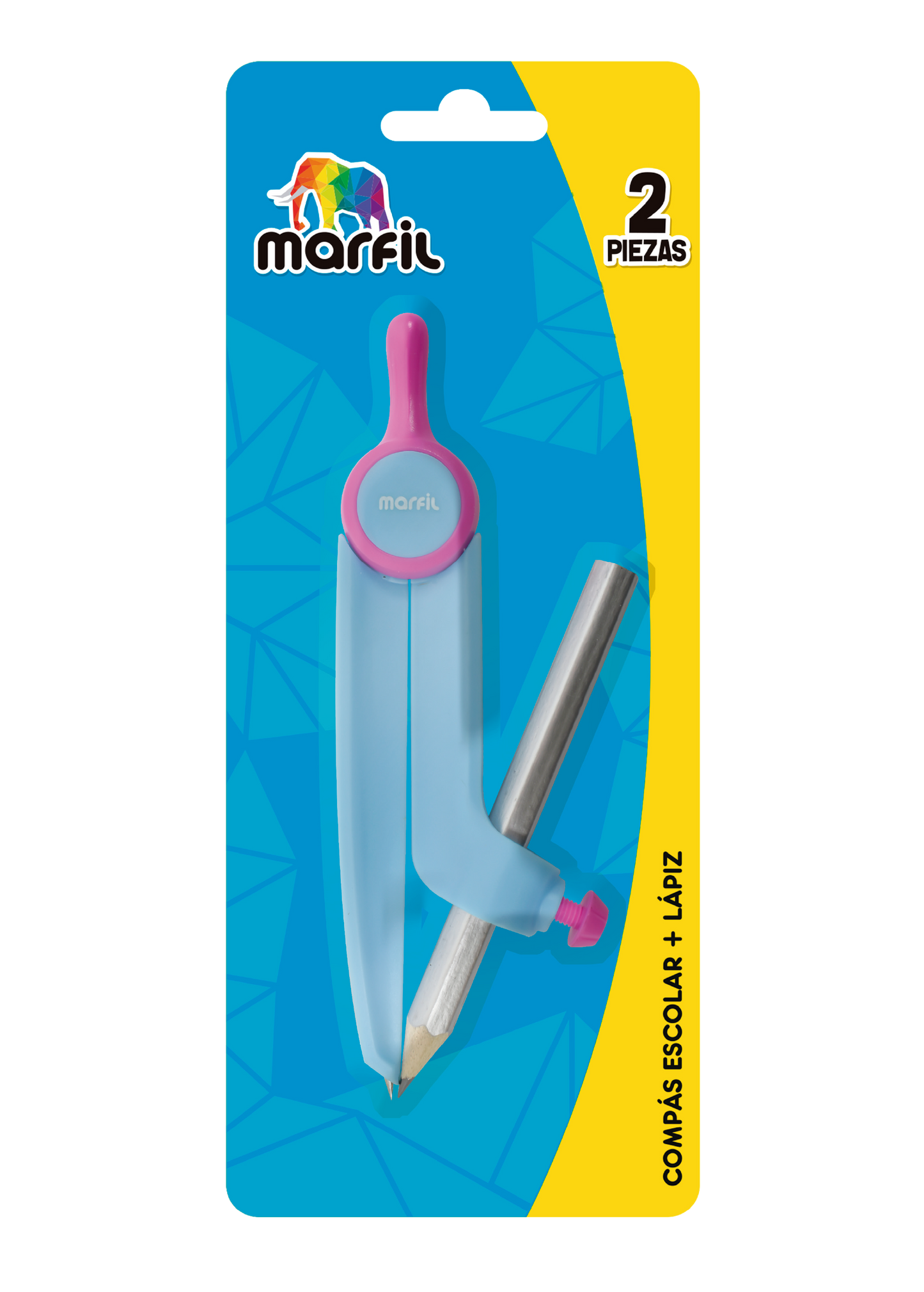 COMPAS ESTUCHE PLASTICO CON LAPIZ MARFIL REF MEC-C-0101 UND