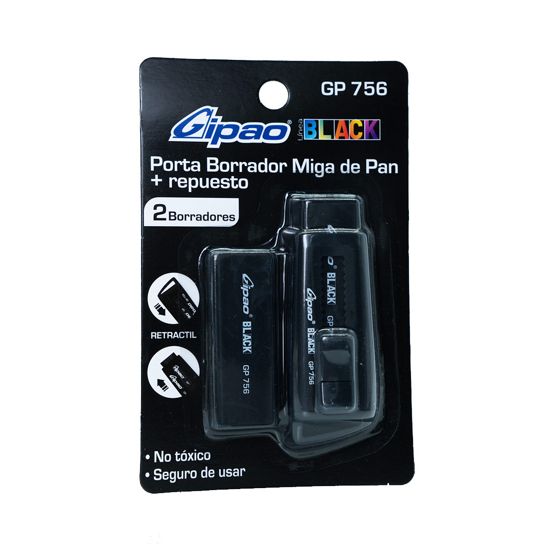 PORTA BORRADOR+REPUESTO GIPAO BLACK GP756
