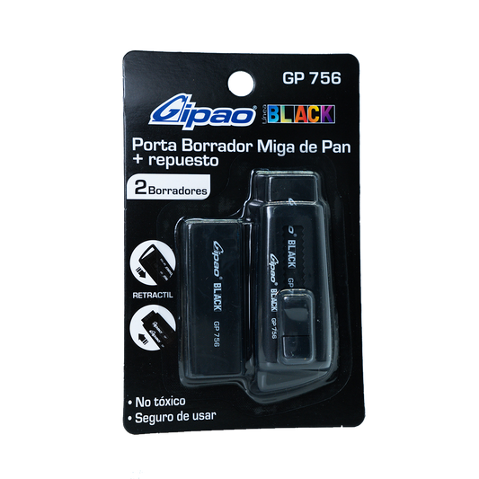 PORTA BORRADOR+REPUESTO GIPAO BLACK GP756
