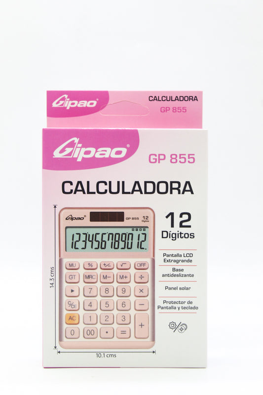 CALCULADORA GIPAO PASTEL 12 DIGITOS MEDIANA GP855