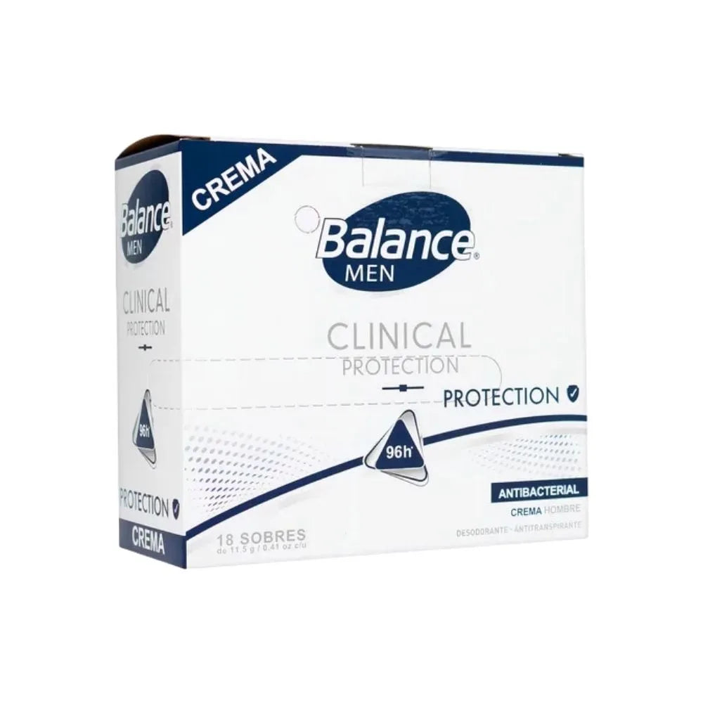 DESODORANTE BALANCE CLINICAL MEN CREMA SOBRES CAJA X 18