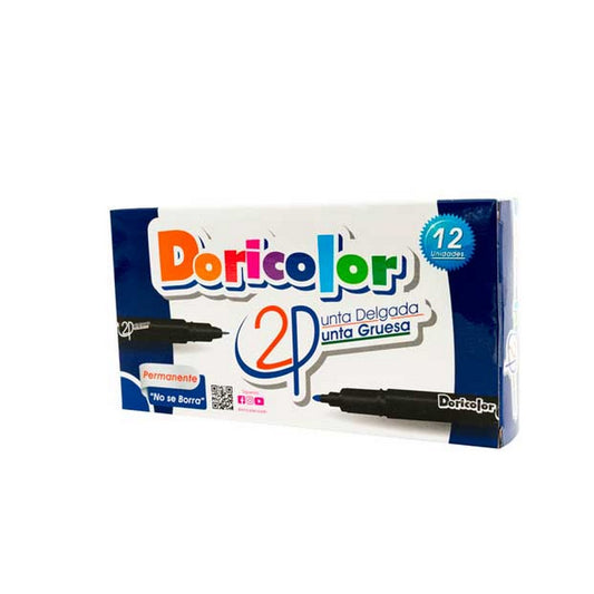 MARCADOR DORICOLOR DOBLE PUNTA TIPO SHARPIE