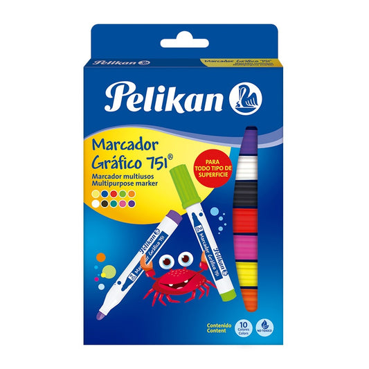 MARCADOR PELIKAN GRAFICO ESTUCHE * 10