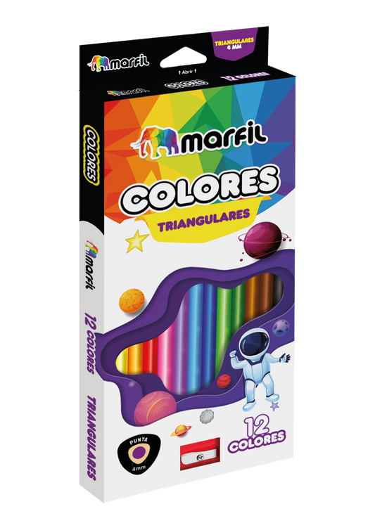 COLOR MARFIL * 12 UNIPUNTA TRIANGULAR 4MM