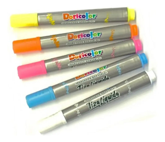 MARCADOR DORICOLOR TIZA NEON COLOR SURTIDO UND