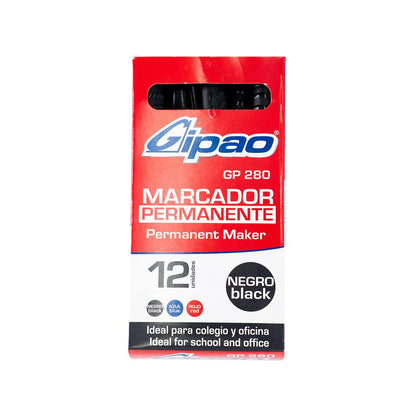 MARCADOR GIPAO PERMANENTE NEGRO GP280
