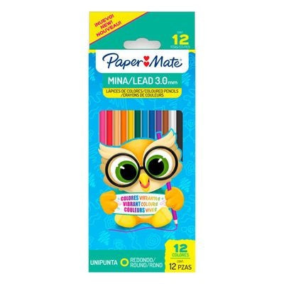 COLOR PAPER MATE 3MM ECONOMICO * 12 LARGO