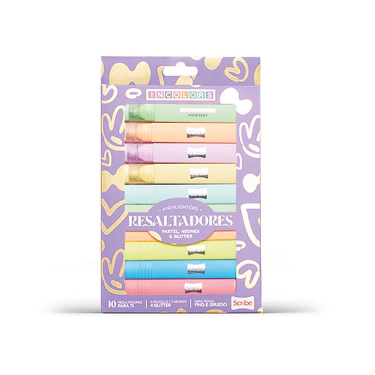 RESALTADOR SCRIBE INCOLORS PASTEL * 10