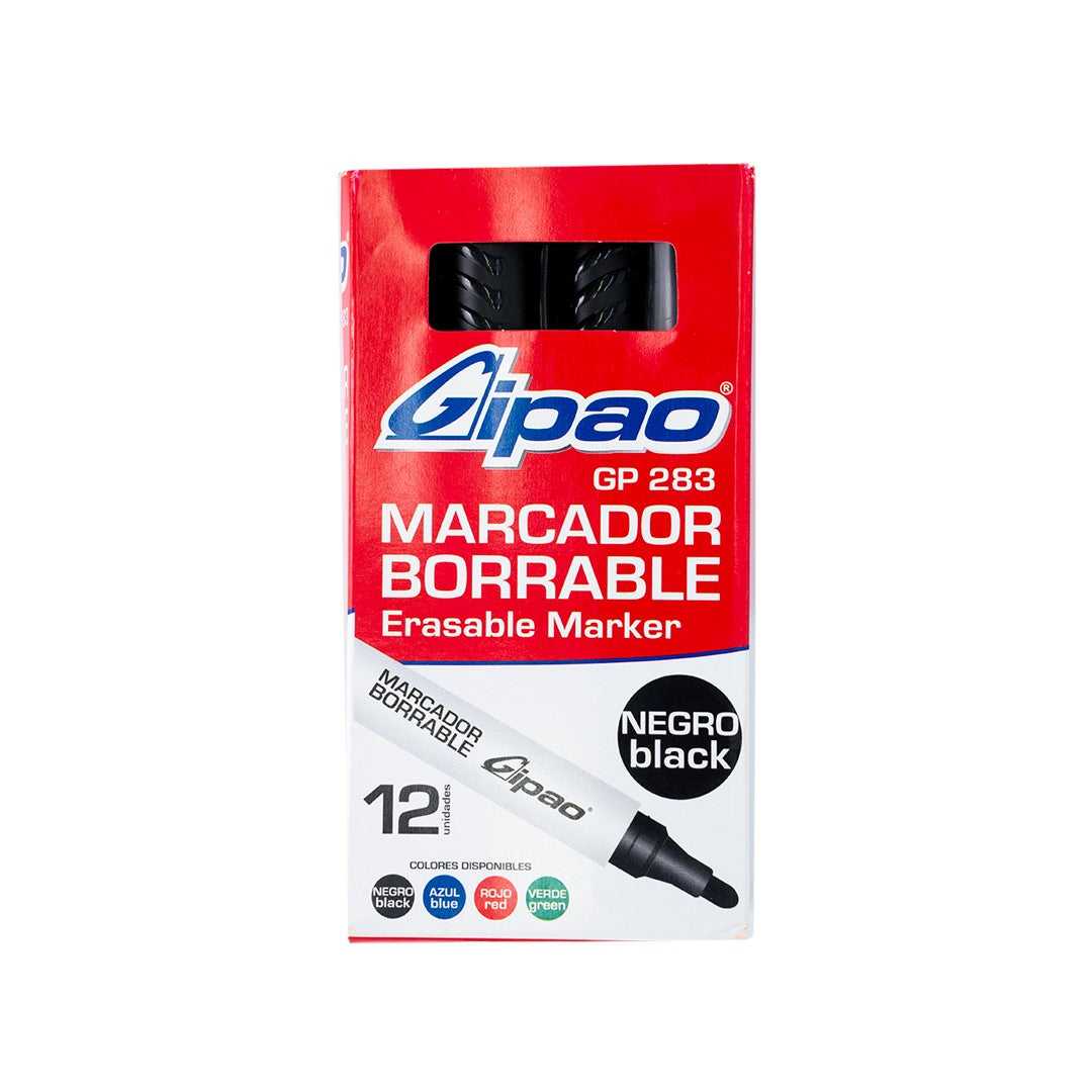 MARCADOR GIPAO BORRABLE NEGRO GP283