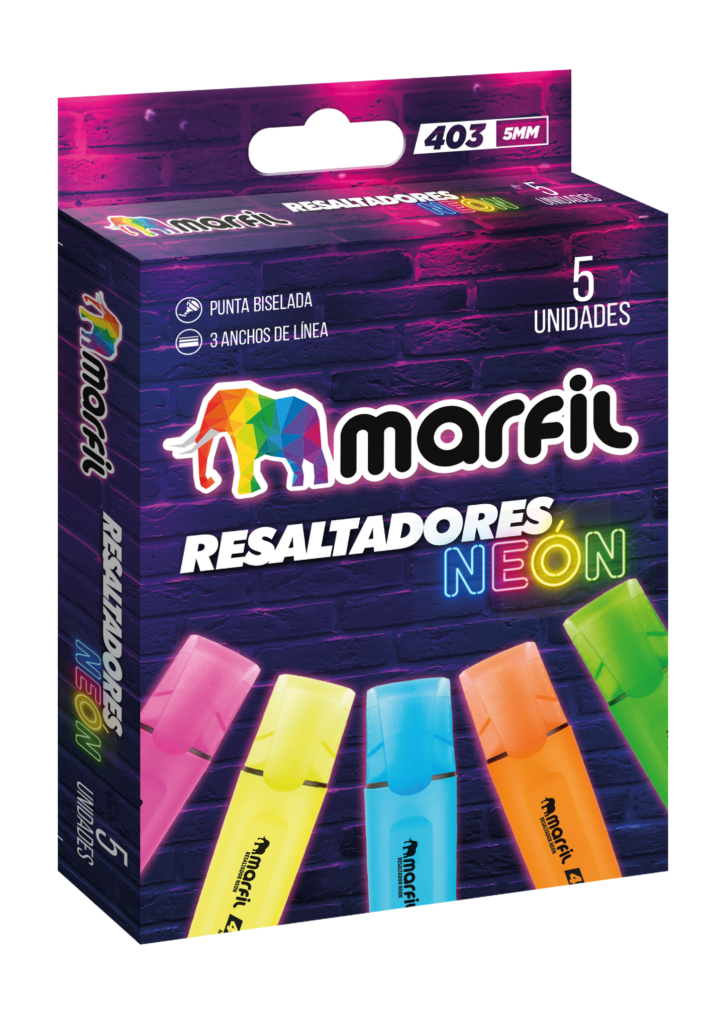 RESALTADOR MARFIL NEON ESTUCHE * 5
