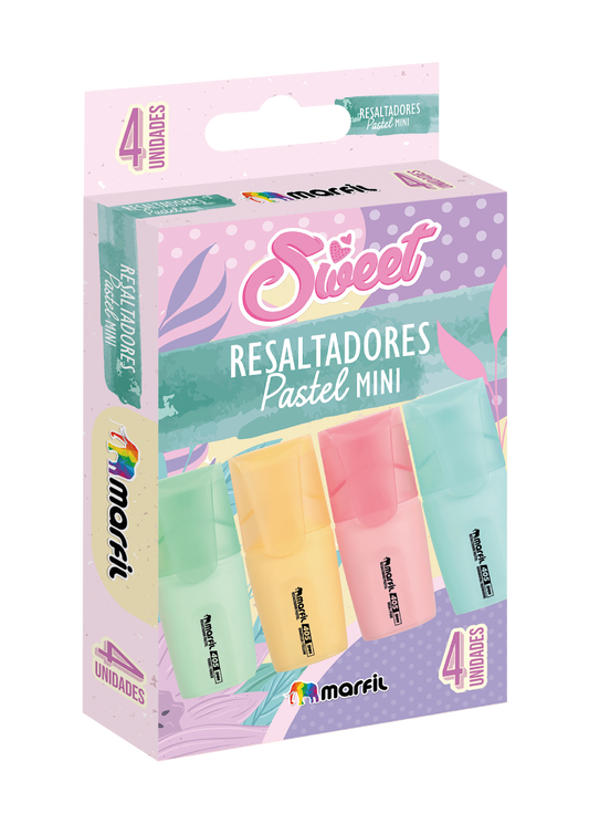 RESALTADOR MARFIL PASTEL MINI ESTUCHE * 4