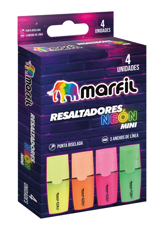 RESALTADOR MARFIL NEON MINI ESTUCHE * 4