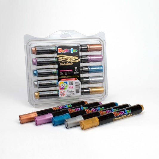 MARCADOR DORICOLOR METALICO ESTUCHE * 5