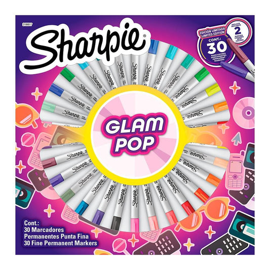 RULETA SHARPIE FINE GLAM POP * 30 UND