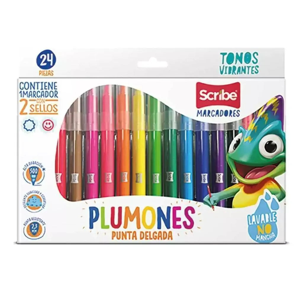 PLUMON SCRIBE DELGADO * 24 COLORES