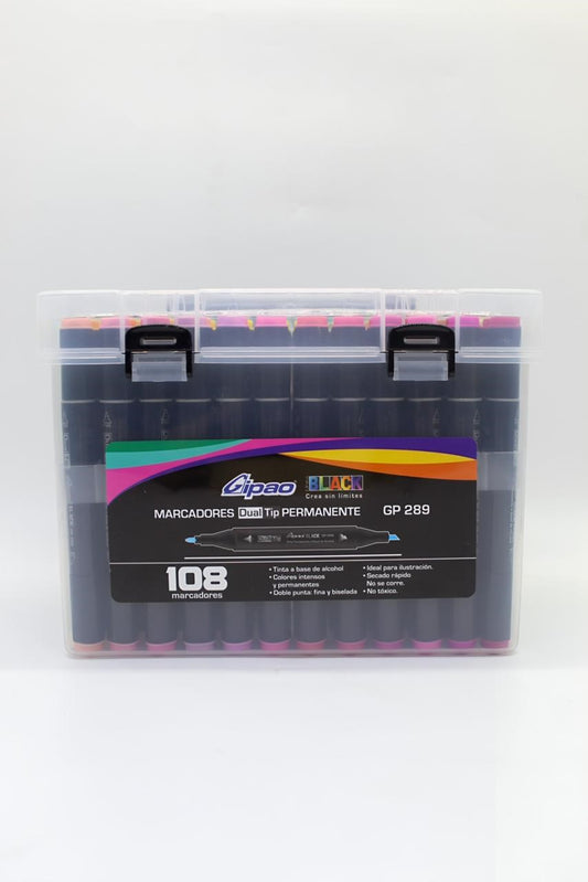 MARCADOR BLACK GIPAO DUAL TIP PERMANENTE * 108 GP289
