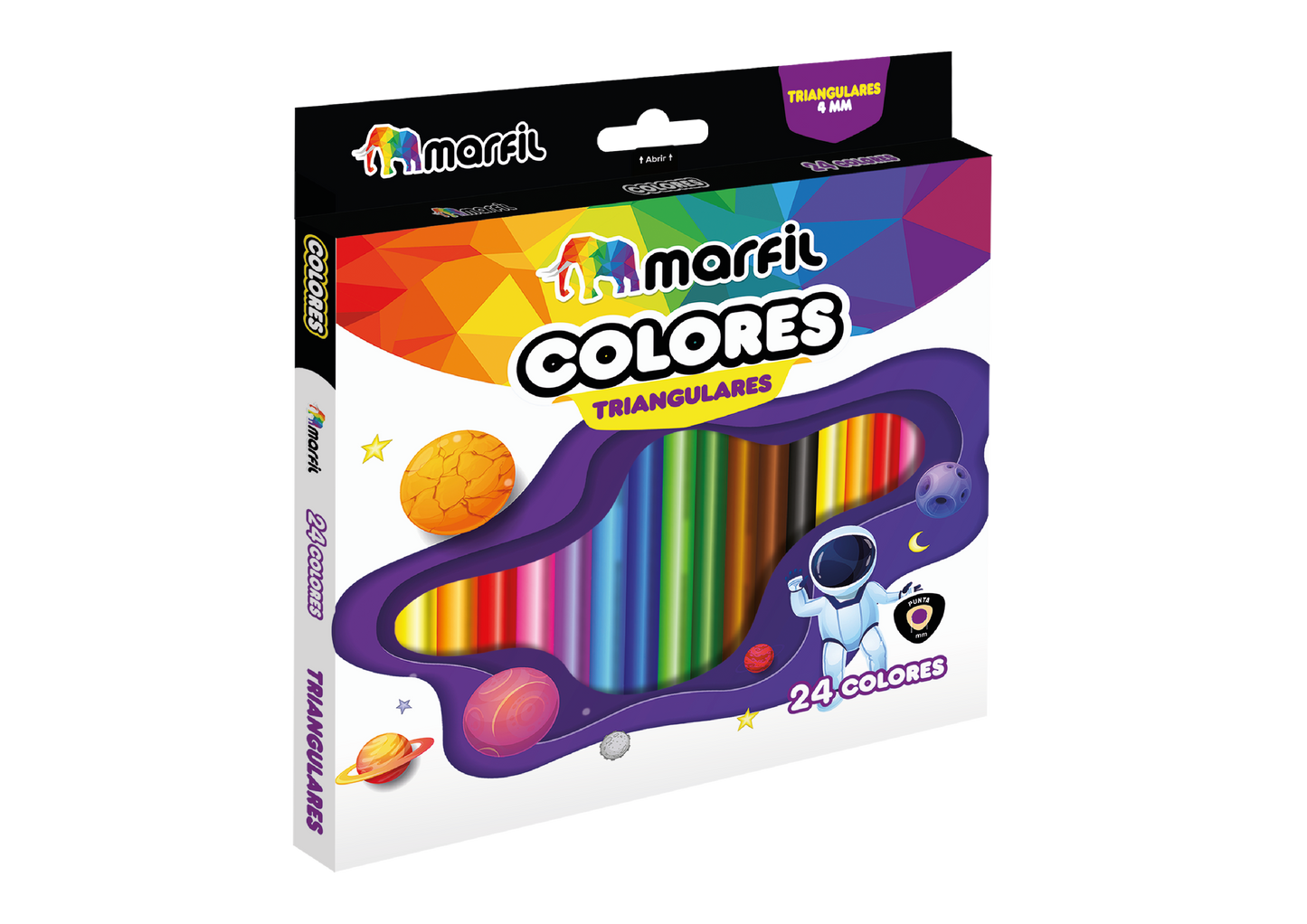 COLOR MARFIL * 24 UNIPUNTA TRIANGULAR 4MM