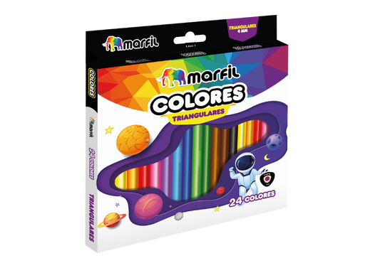 COLOR MARFIL * 24 UNIPUNTA TRIANGULAR 4MM