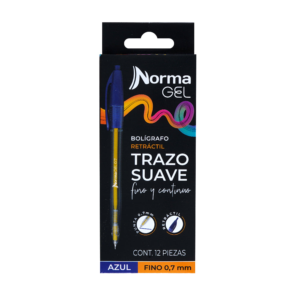 LAPICERO NORMA GEL RETRATIL NEGRO/AZUL/ROJO