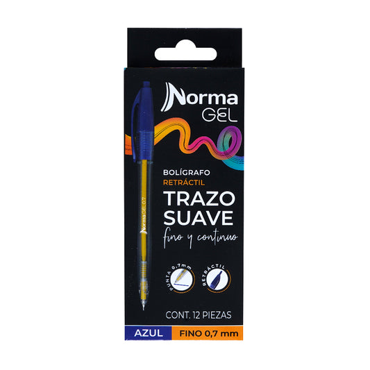 LAPICERO NORMA GEL RETRATIL NEGRO/AZUL/ROJO