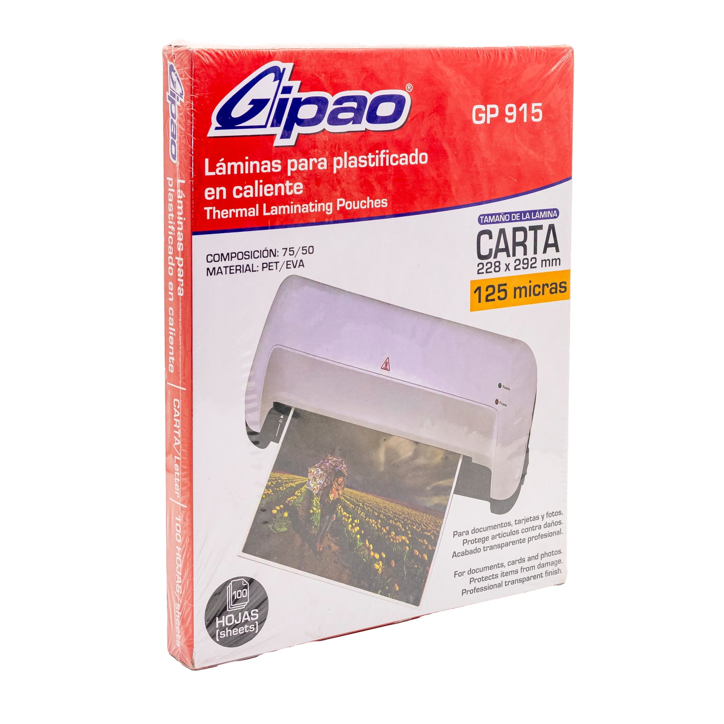 LAMINA PLASTIFICAR GIPAO CARTA GP915 UND