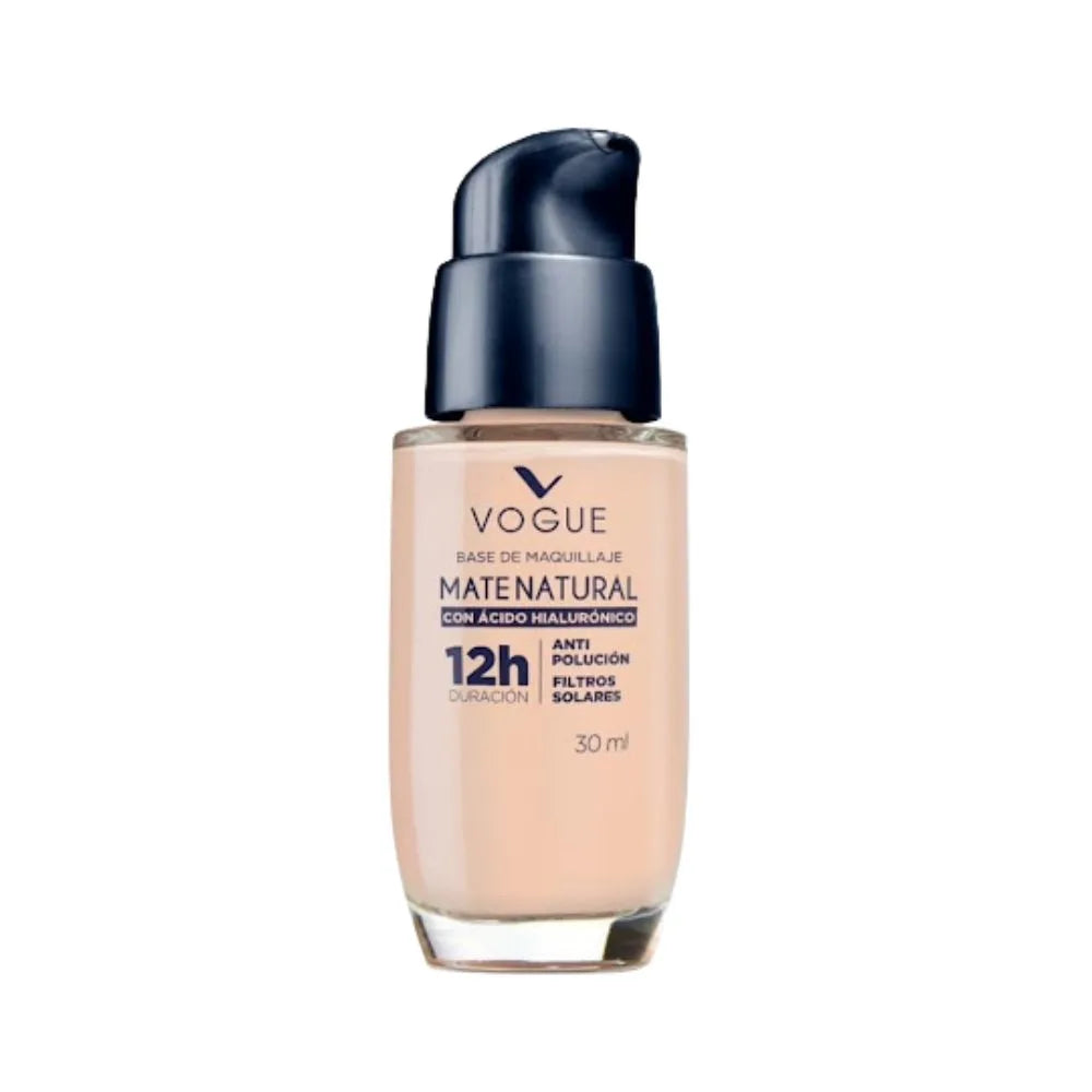 BASE LÍQUIDA VOGUE MATE NATURAL ÁCIDO HIALURÓNICO TONO NATURAL