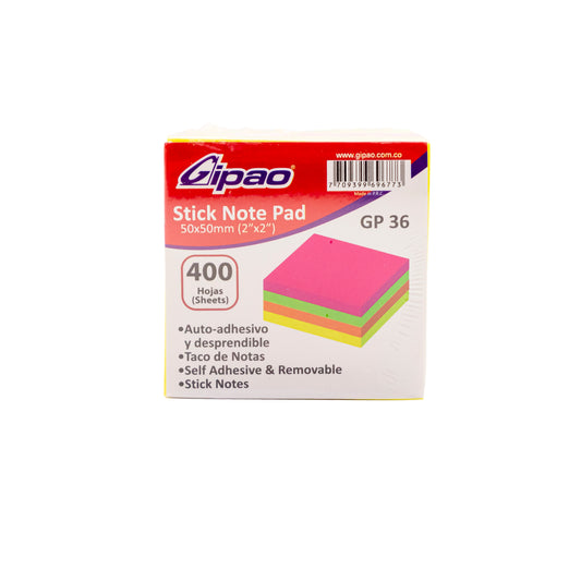 TACO NOTAS ADHESIVAS GIPAO * 400 HOJAS