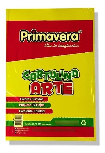 CARTULINA PLANA 1/8 PAQ * 10