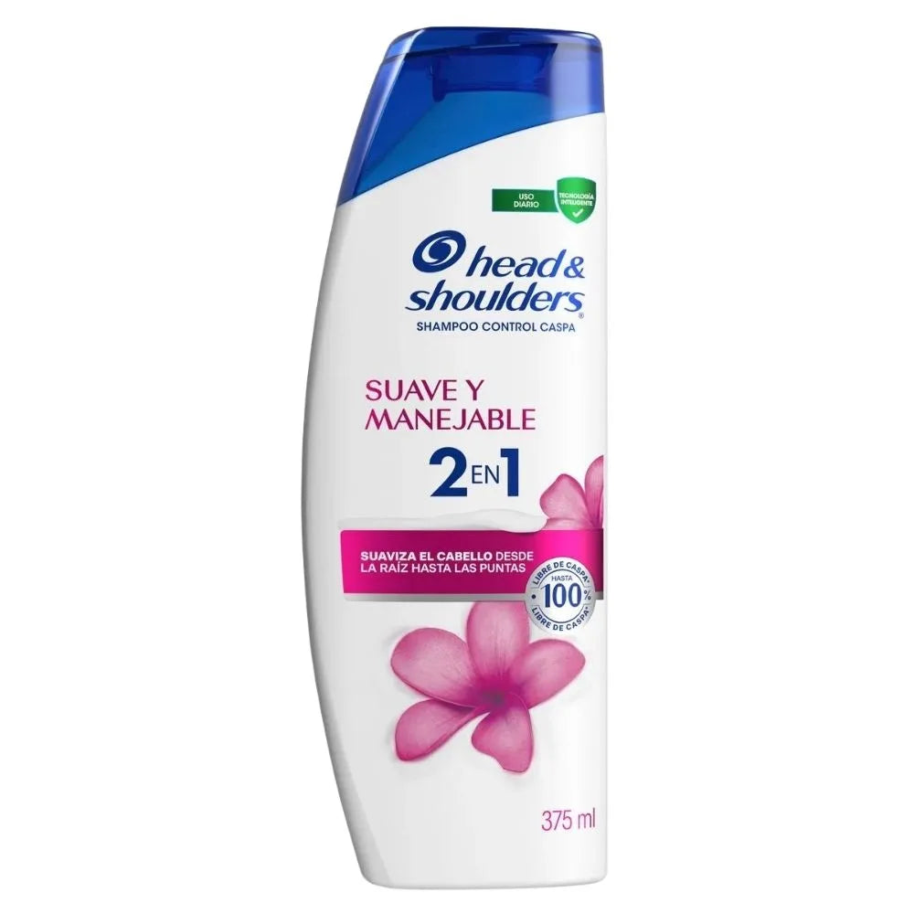 SHAMPOO HEAD & SHOULDERS SUAVE Y MANEJABLE 2 EN 1 375 ML