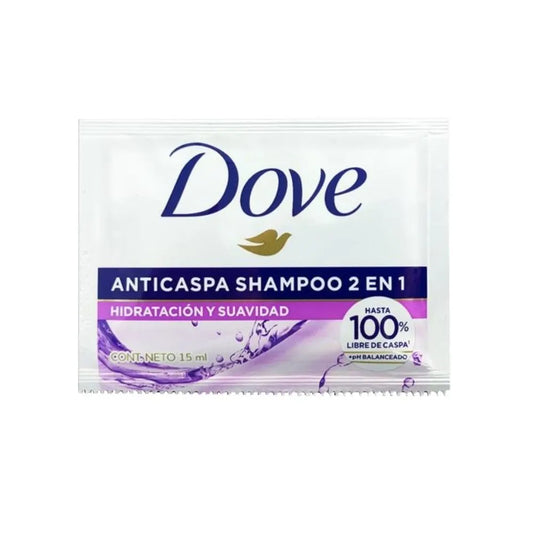 SHAMPOO DOVE ANTICASPA 2 EN 1 SOBRES