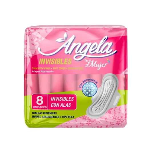 TOALLAS HIGIÉNICAS ANGELA INVISIBLES CON ALAS X 8